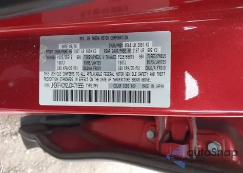 2018 Mazda Cx-5 Touring z USA, uszkodzony, nr VIN JM3KFACM2J0471555